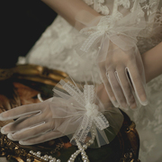 法式婚纱蕾丝白手套新娘结婚洛丽塔礼服配饰森系优雅简约甜美仙女