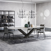 北欧大理石餐桌，简约现代小户型家用长方形，饭桌轻奢创意餐桌椅组合