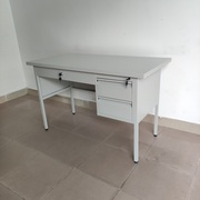 1.4米全铁质办公桌1.2米七斗铁皮桌金属加厚款，电脑桌钢制书桌铁台