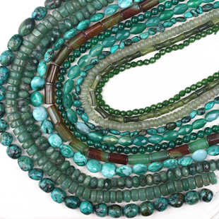 新中式风天然石龙纹玛瑙散珠串珠DIY手工饰品手链项链配件材料