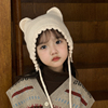 儿童帽子宝宝护耳针织套头帽，秋冬季加厚保暖毛线，帽男女童户外可爱