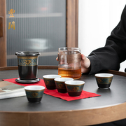 陶瓷快客杯一壶五杯玻璃便携包式旅行功夫茶具套装户外随身泡茶壶