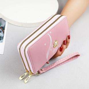 2021钱包女长款双拉链超大容量，女士手腕手拿包卡包零钱手机包