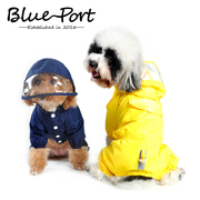 blueport宠物四脚雨衣，防水服装狗狗衣服，中小型犬用安全防护大视野