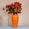 景德镇陶瓷器花瓶美式田园风太阳，橙色桌面花盆，水养鲜花富贵竹摆件
