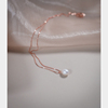 yeajewel原创手作水滴珍珠项链925银镀玫瑰金锁骨链简约气质30777