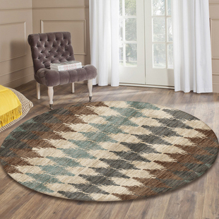 美式复古圆形地毯客厅卧室床边地毯吊篮衣帽间北欧地垫欧式乡村风