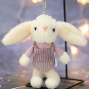 可爱背带裤兔子毛绒玩具长耳朵兔兔挂件背带熊钥匙扣公仔女包挂饰