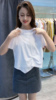小个子白色高腰t恤女短款不规则短袖2024夏季体恤减龄上衣潮