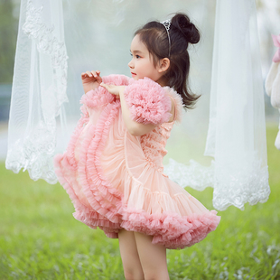 法国tutu裙女童蓬蓬裙公主裙儿童花朵裙子婴儿连衣裙网红炸街童装