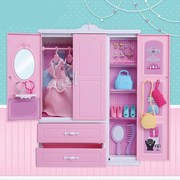 女孩公主别墅房间玩具套装古装屋子洋娃娃衣服衣橱收纳衣柜家具