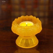 七彩琉璃莲花烛台摆件家用酥油蜡烛灯座创意荷花酥油灯