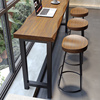 阳台家用吧台桌简约实木，靠窗长条，高低脚长桌子高脚桌椅靠墙窄桌