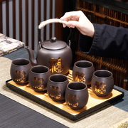 紫砂提梁壶陶瓷茶具套装，家用茶盘大号容量，泡茶壶过滤客厅茶杯整套