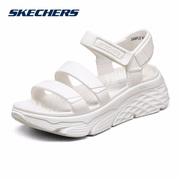 斯凯奇女鞋24夏季运动鞋白色松糕鞋魔术，贴厚底凉鞋沙滩鞋