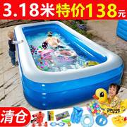 超大号充气游泳池家用大人小孩，户外洗澡池儿童，加厚折叠戏水池大型