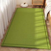绿色秋冬卧室床边地毯，加厚地垫睡觉打地铺冬季儿童，爬爬垫棉垫防滑