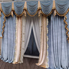 法式窗帘客厅蓝色欧式卧室2023轻奢高端刺绣美式高档真丝绒布