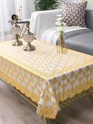 欧式烫金桌布防水防油免洗防烫pvc塑料茶几餐桌垫长方形家用桌布