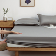 简约全棉床笠单件紫色床垫保护套纯棉床罩纯色席梦思防滑套防尘罩