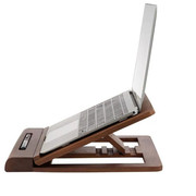 胡桃木升降桌面笔记本电脑托架散热架可调节平板手写板折叠木支架
