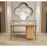 新中式实木博物馆珠宝展示柜玻璃，展柜古玩茶叶货架首饰陈列柜台子