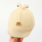 新生儿帽子春秋季婴儿鸭舌帽兔，耳朵软沿小月龄男女宝宝遮阳棒球帽