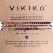 VIKIKO守护友谊爱情天然碧玺紫水晶进口米珠编织女生幸运手链