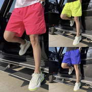 夏季男士速干彩色短裤，简约百搭宽松透气纯色，休闲五分沙滩裤潮