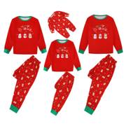 2023欧美ebay圣诞麋鹿印花亲子装长袖睡衣套装家居服