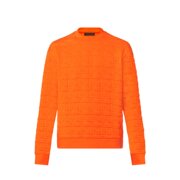 欧洲直邮louisvuitton路易威登男士针织衫，橙色圆领绗缝保暖百搭