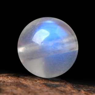 天然7a玻璃体蓝月光强蓝光，冰透月光石diy手工串珠水晶手链散珠子