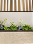 室内仿真绿植造景客厅玄关落地植物景观庭院生态苔藓石头装饰摆设
