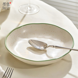 墨色法式盘子菜盘家用碗盘套装2024高级感轻奢餐具菜碟子餐盘