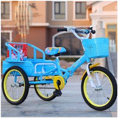 2a10儿童三轮车脚车带斗周岁双胞胎宝宝折叠小孩带人三轮自行车-