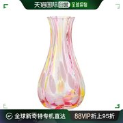 日本直邮aderia阿德利亚津轻玻璃创意花瓶粉红花朵f-79793