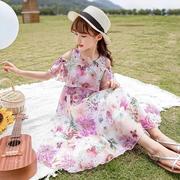 女童连衣裙夏装大童洋气碎花雪纺公主裙2021儿童夏季吊带裙子