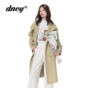 dncy商场同款冬季高级感廓形双面，呢外套绿色毛呢大衣外套女