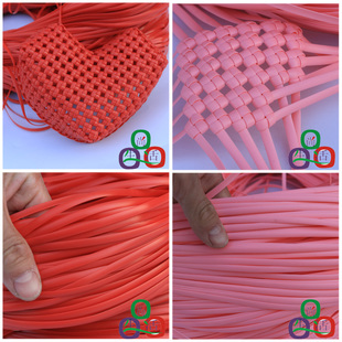 环保塑料辅料diy编织设计手提篮子包包座椅垫子，幼儿手工藤条材料