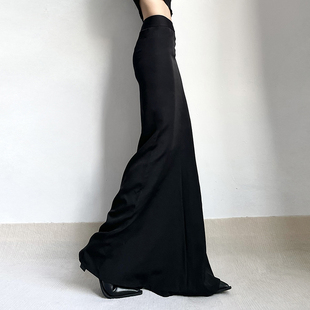 鱼尾裙包臀半身裙女秋冬季高腰高个子黑色气质紧身性感高级感长裙