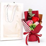 3朵玫瑰香皂花束礼盒康乃馨，花束礼物七夕情人节创意