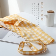 超轻薄透气防水围裙日式简约时尚格子小清新家居厨房清洁罩衣