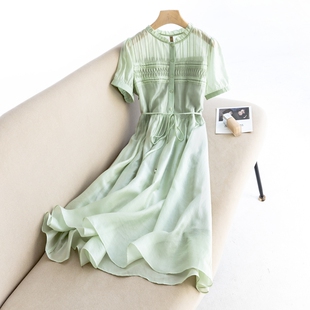 乔妮塔品牌女装2024夏季高级感法式小众浪漫茶歇裙天丝连衣裙