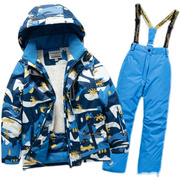 儿童滑雪服男女套装大中小童宝宝，连体加厚绒，防水保暖专业雪乡装备