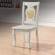 欧式椅子靠背凳家用中式橡木雕花餐桌椅，现代简约餐厅白色实木餐椅