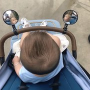 婴儿车後照镜宝宝观p察镜登山自行车後照镜电动车骑行反光镜子
