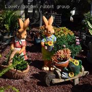 庭院小兔花WYP盆阳花卡园装饰品动物摆件幼儿园植物台角布子置可
