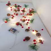 亚马逊圣诞节松果灯串松针灯串LED铜线灯彩灯串创意灯饰卧室浪漫