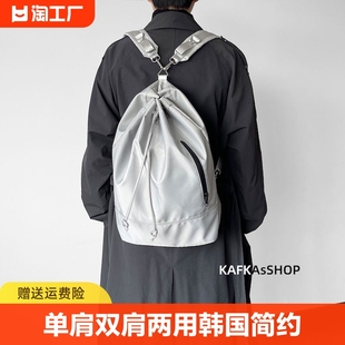 KAFKAsSHOP 单肩双肩两用水桶书包男女韩国简约潮个性中性