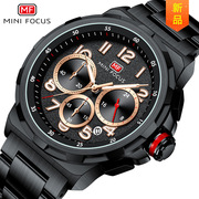 MINI FOCUS手表 时尚商务男表防水石英表多功能钢带男士手表0492G